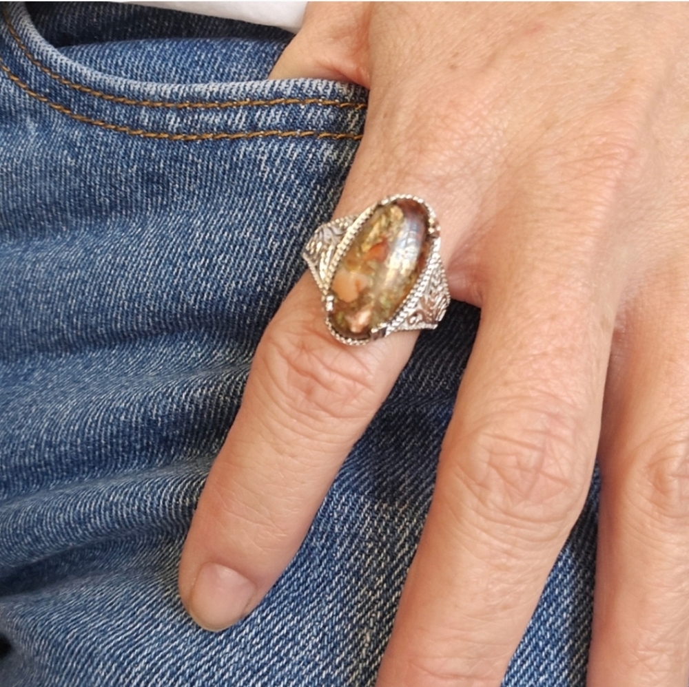 Fire Opal Matrix Ring - Picture 6 of 6